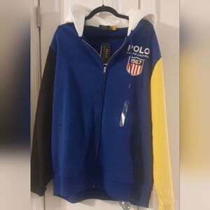 Brand New Ralph Lauren Hooded Sweat Suit Jacket  and Size XL pants